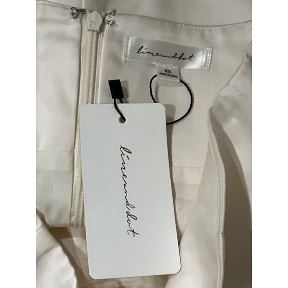 Line & Dot Jordey Pants in Ivory XSmall New Womens Satin Wide Leg Trousers - Picture 7 of 9